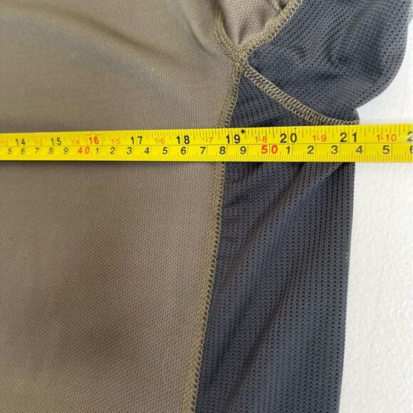 LL Bean Comfort Bicycling Biking Jersey Olive Gray Zipper Pocket Men Medium - Picture 9 of 12